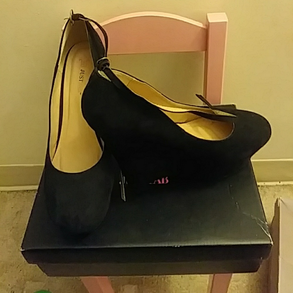 Black wedge with ankle strap